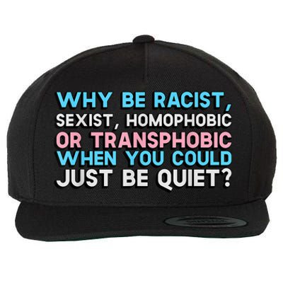 Why Be Racist Sexist Homophobic Wool Snapback Cap