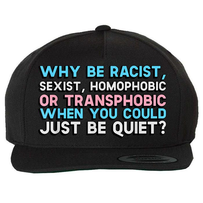 Why Be Racist Sexist Homophobic Wool Snapback Cap