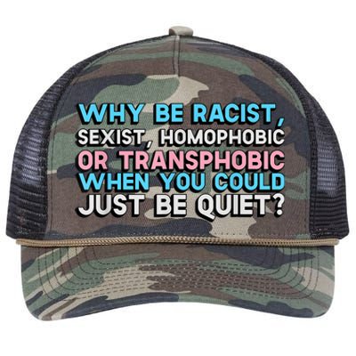 Why Be Racist Sexist Homophobic Retro Rope Trucker Hat Cap