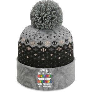 Why Be Racist Sexist Homophobic Lgbt Pride Support Meaningful Gift The Baniff Cuffed Pom Beanie