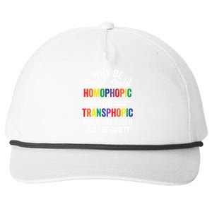 Why Be Racist Sexist Homophobic Lgbt Pride Support Meaningful Gift Snapback Five-Panel Rope Hat