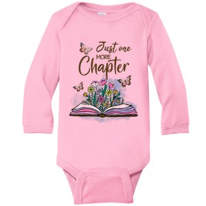 Wildflowers Book Reading Bookaholic Just One More Chapter Baby Long Sleeve Bodysuit