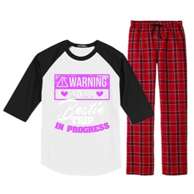 Warning Bestie Reunion Trip In Progress Trip Cute Gift Raglan Sleeve Pajama Set