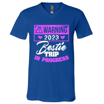 Warning Bestie Reunion Trip In Progress Trip Cute Gift V-Neck T-Shirt