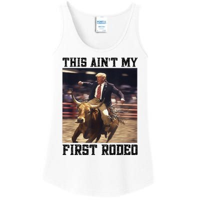 Western Bull Rider Trump AinT My First Rodeo Arena Ladies Essential Tank