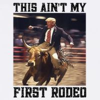 Western Bull Rider Trump AinT My First Rodeo Arena Youth Performance Sprint T-Shirt