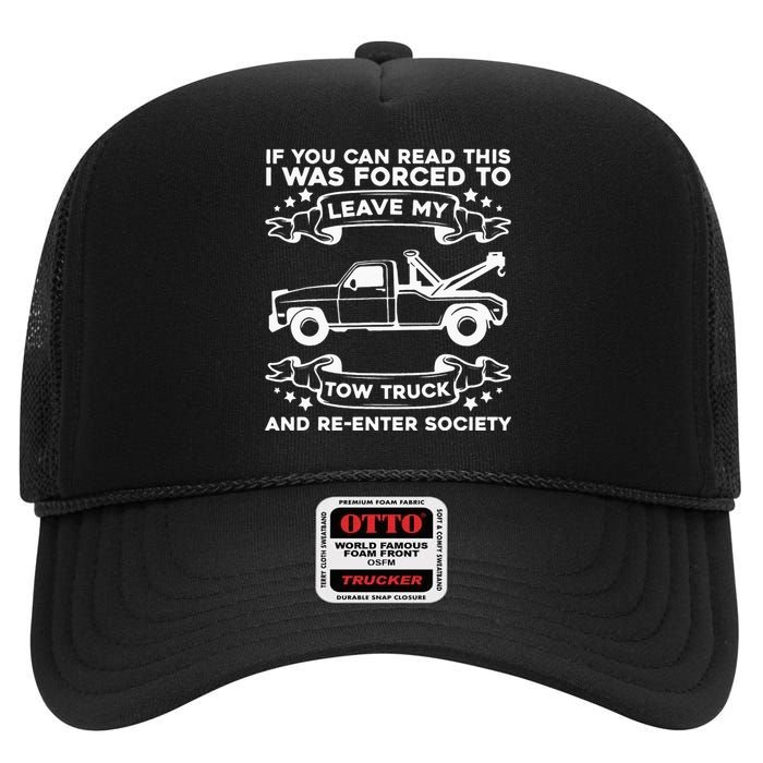 Wrecker Breakdown Recovery Towing Tow Truck Driver High Crown Mesh Back Trucker Hat