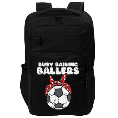 Wo Busy Raising Ballers Soccer Polka Bandana Mom Football V-Neck Impact Tech Backpack