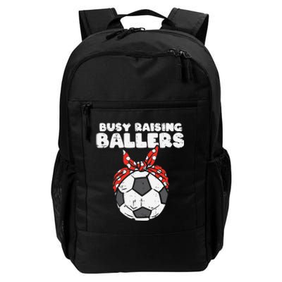 Wo Busy Raising Ballers Soccer Polka Bandana Mom Football V-Neck Daily Commute Backpack