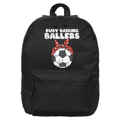 Wo Busy Raising Ballers Soccer Polka Bandana Mom Football V-Neck 16 in Basic Backpack