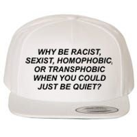 Why Be Racist Sexist Homophobic Wool Snapback Cap