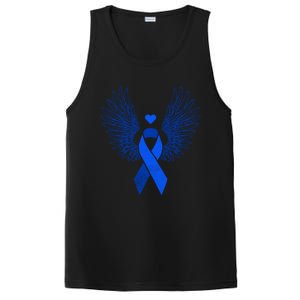 Winged Blue Ribbon Colon Cancer Awareness Gift PosiCharge Competitor Tank