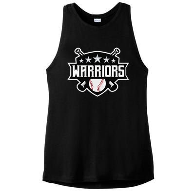 Warriors Baseball Sports Game Day Spirit Print Stars Mom Dad Ladies PosiCharge Tri-Blend Wicking Tank