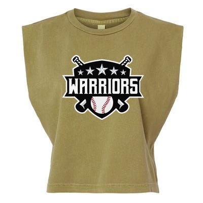 Warriors Baseball Sports Game Day Spirit Print Stars Mom Dad Garment-Dyed Women's Muscle Tee