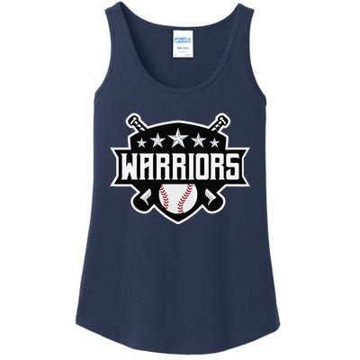 Warriors Baseball Sports Game Day Spirit Print Stars Mom Dad Ladies Essential Tank