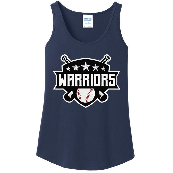 Warriors Baseball Sports Game Day Spirit Print Stars Mom Dad Ladies Essential Tank