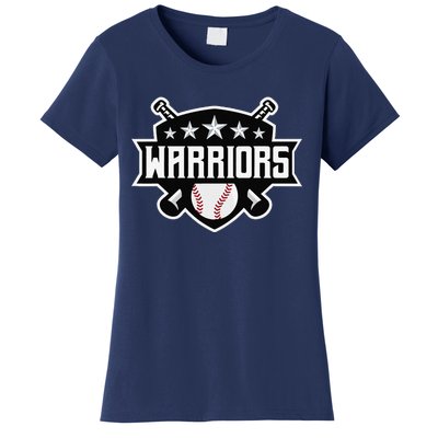 Warriors Baseball Sports Game Day Spirit Print Stars Mom Dad Women's T-Shirt