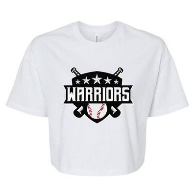 Warriors Baseball Sports Game Day Spirit Print Stars Mom Dad Bella+Canvas Jersey Crop Tee