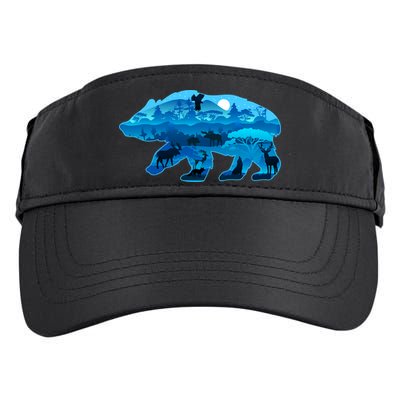 Wildlife Bear Silhouette Night Forest Adult Drive Performance Visor
