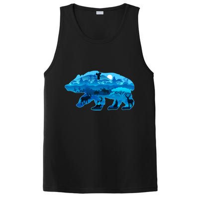 Wildlife Bear Silhouette Night Forest PosiCharge Competitor Tank