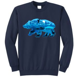 Wildlife Bear Silhouette Night Forest Sweatshirt