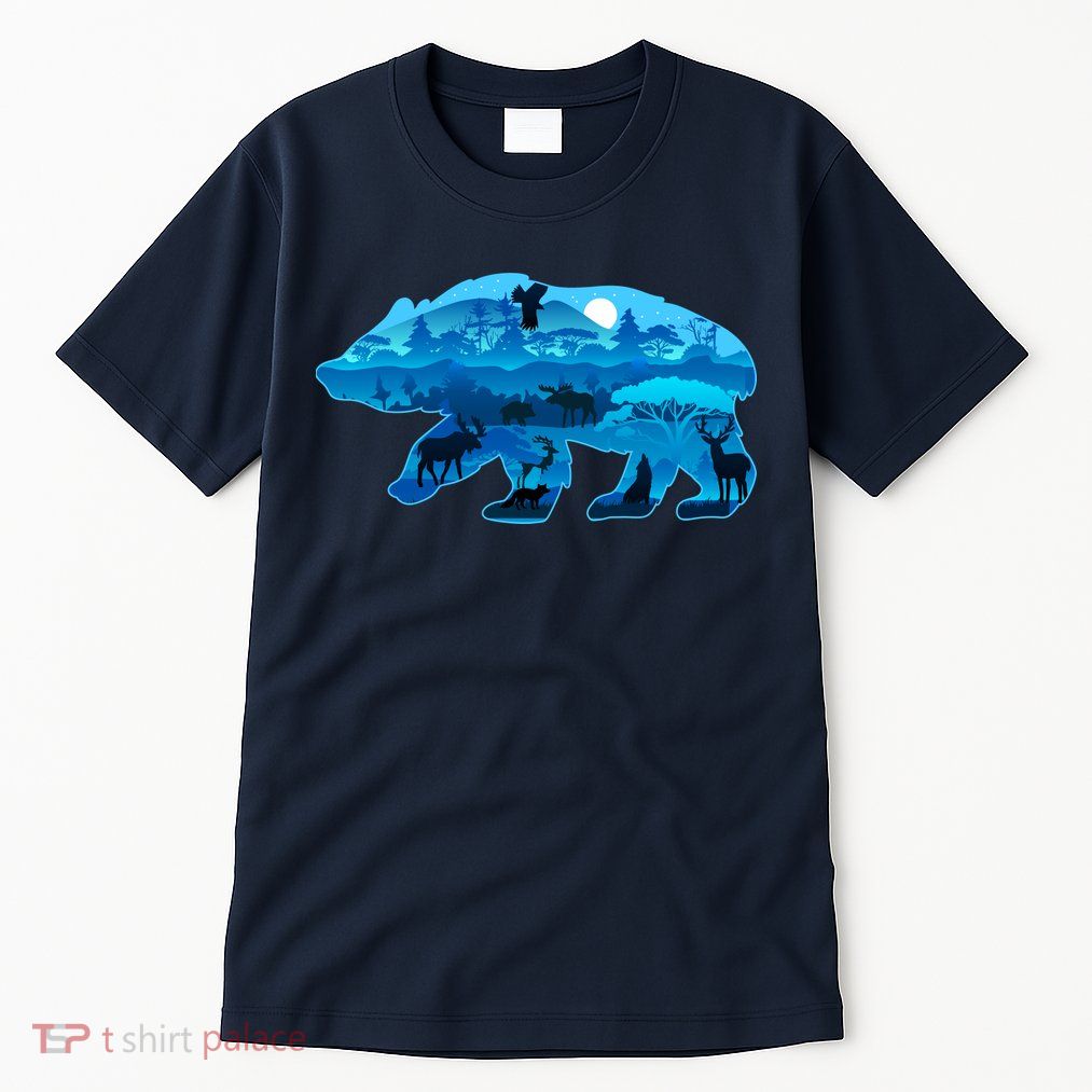 Wildlife Bear Silhouette Night Forest Tall T-Shirt