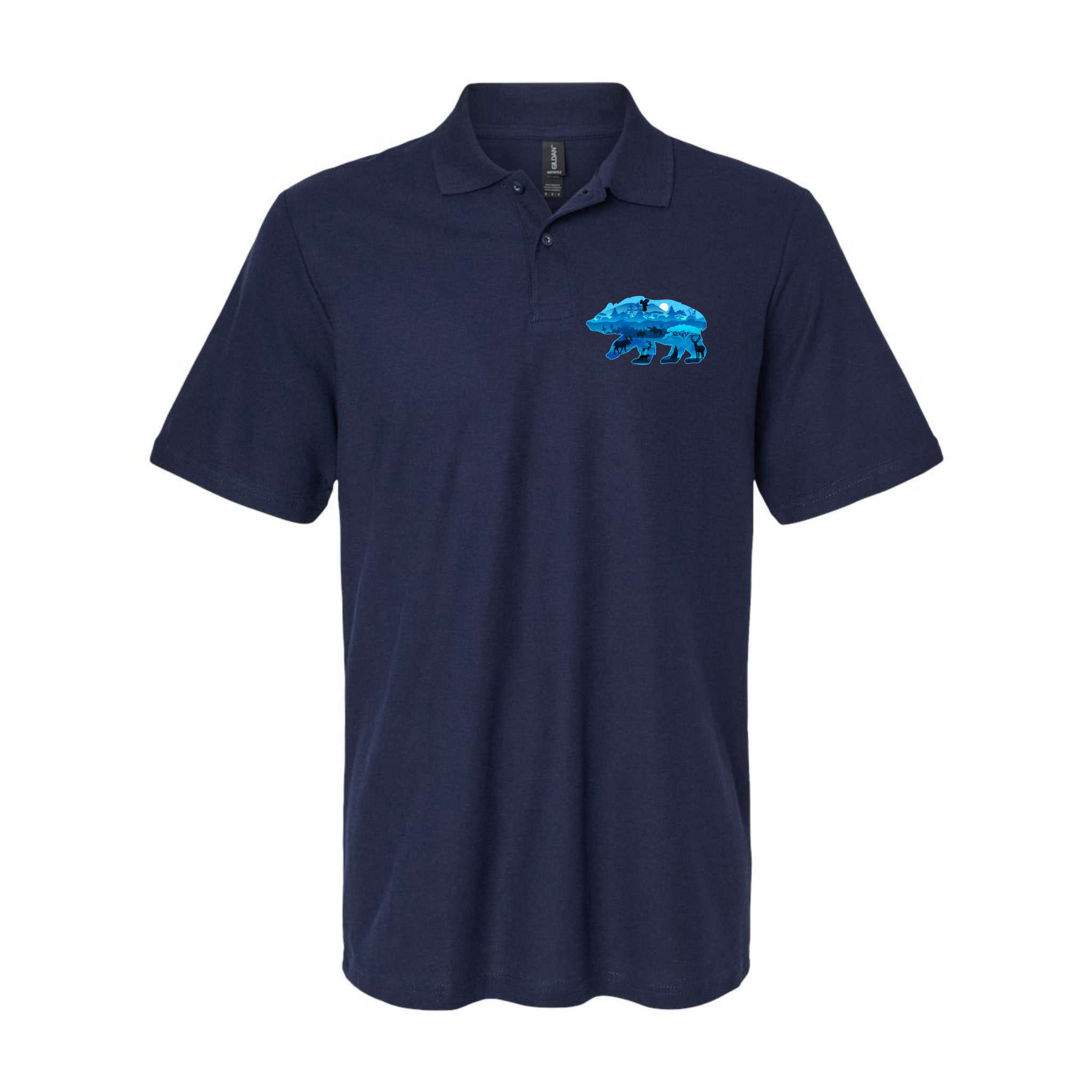 Wildlife Bear Silhouette Night Forest Polo