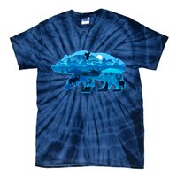 Wildlife Bear Silhouette Night Forest Tie-Dye T-Shirt