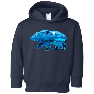 Wildlife Bear Silhouette Night Forest Toddler Hoodie