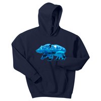 Wildlife Bear Silhouette Night Forest Kids Hoodie