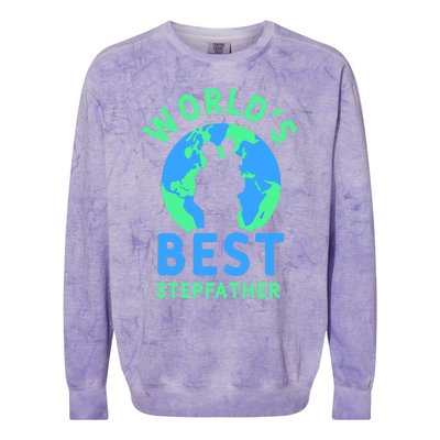 Worlds Best Stepfather Fathers Day Step Dad Stepdad Father Cool Gift Colorblast Crewneck Sweatshirt