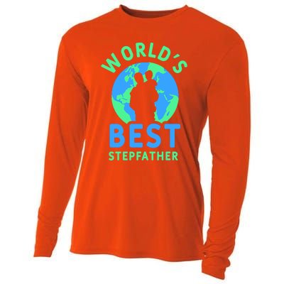 Worlds Best Stepfather Fathers Day Step Dad Stepdad Father Cool Gift Cooling Performance Long Sleeve Crew