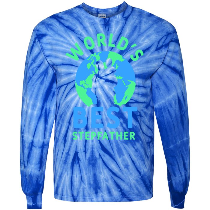 Worlds Best Stepfather Fathers Day Step Dad Stepdad Father Cool Gift Tie-Dye Long Sleeve Shirt