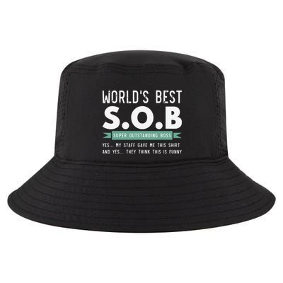 Worlds Best SOB Super Outstanding Boss Funny Colleague Cool Comfort Performance Bucket Hat