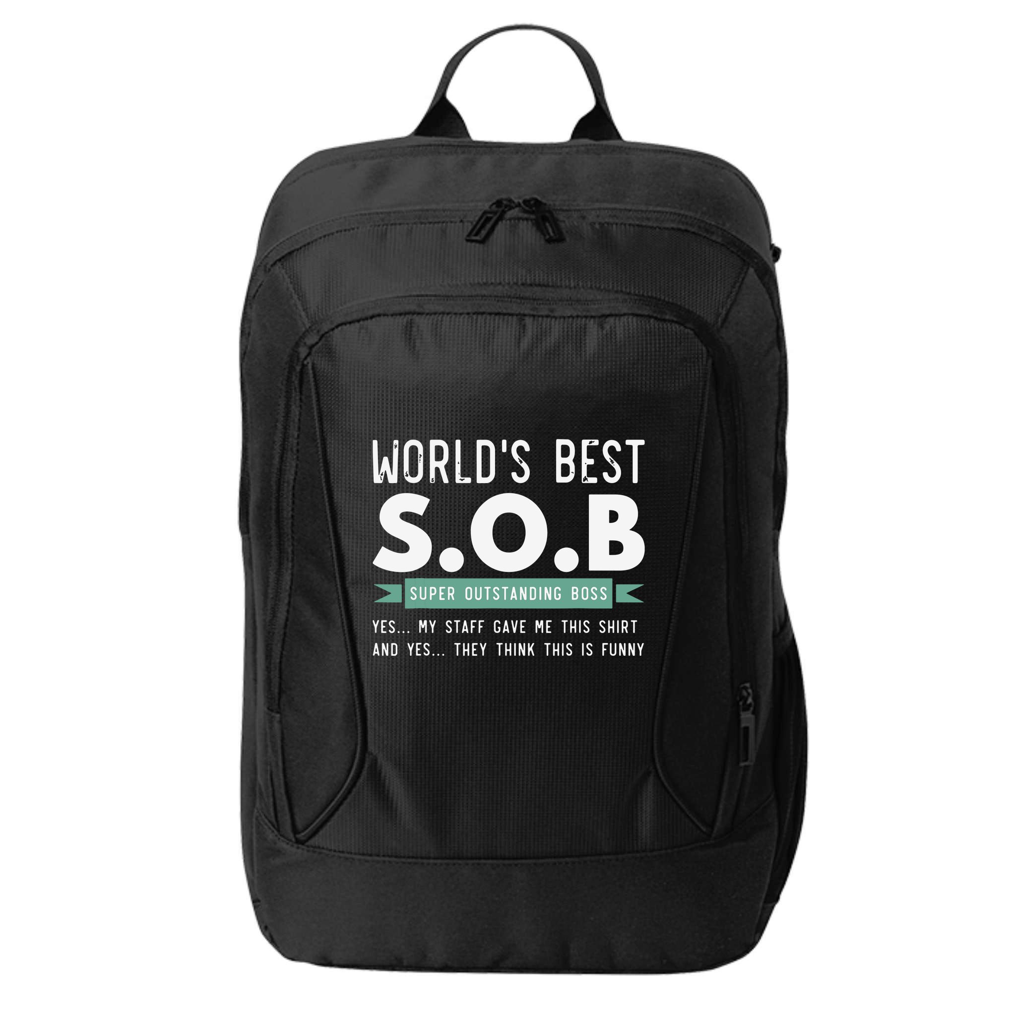 Worlds Best SOB Super Outstanding Boss Funny Colleague City Backpack