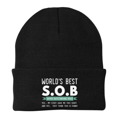 Worlds Best SOB Super Outstanding Boss Funny Colleague Beanie