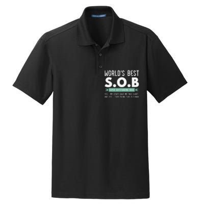 Worlds Best SOB Super Outstanding Boss Funny Colleague Dry Zone Grid Polo