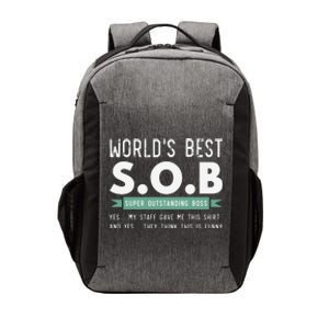 Worlds Best SOB Super Outstanding Boss Funny Colleague Vector Backpack