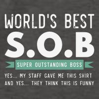 Worlds Best SOB Super Outstanding Boss Funny Colleague Vector Backpack