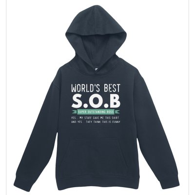 Worlds Best SOB Super Outstanding Boss Funny Colleague Urban Pullover Hoodie