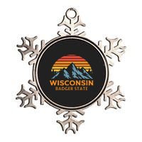 Wisconsin Badger State Metallic Star Ornament