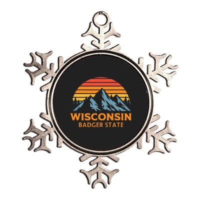 Wisconsin Badger State Metallic Star Ornament