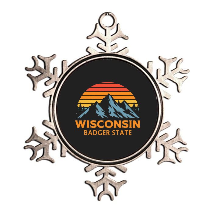 Wisconsin Badger State Metallic Star Ornament