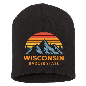 Wisconsin Badger State Short Acrylic Beanie