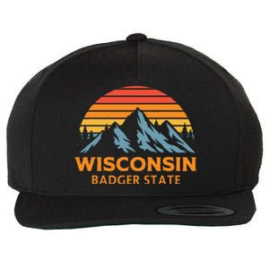 Wisconsin Badger State Wool Snapback Cap