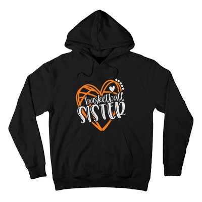 Wo Basketball Sister Heart Distressed Hoodie