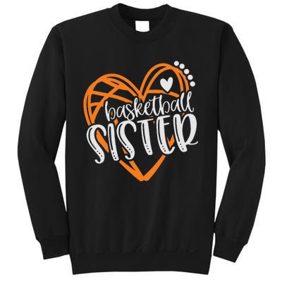 Wo Basketball Sister Heart Distressed Sweatshirt