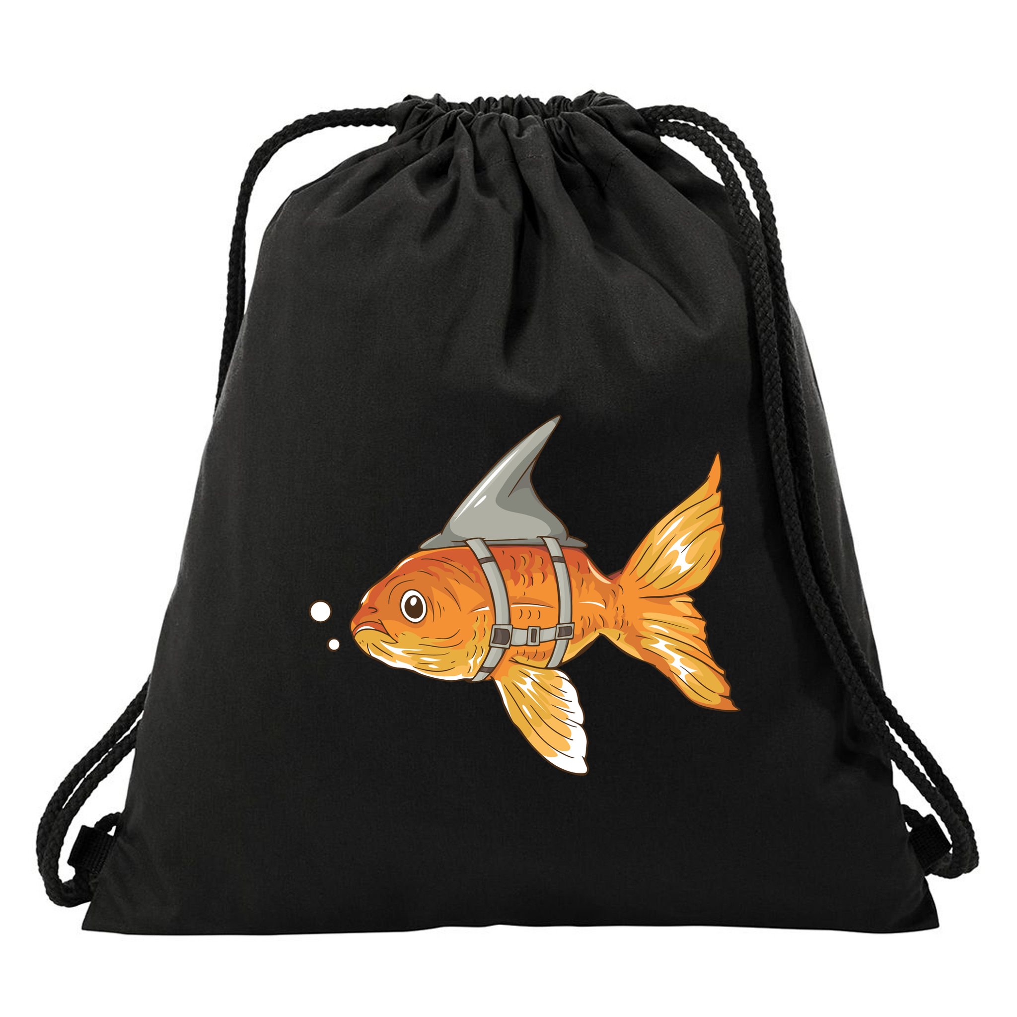 Wanna Be Shark Funny Fish Drawstring Bag