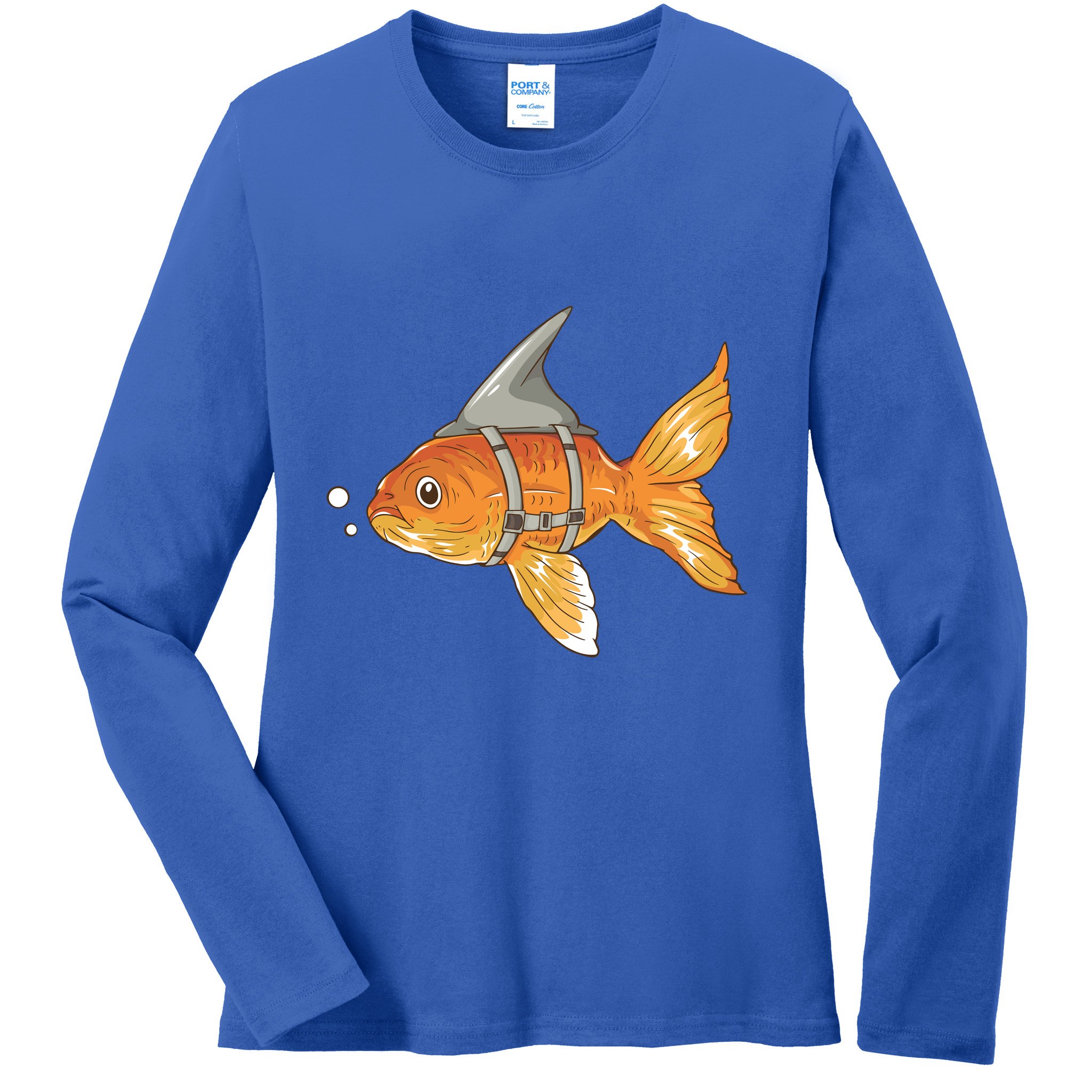 Wanna Be Shark Funny Fish Ladies Long Sleeve Shirt