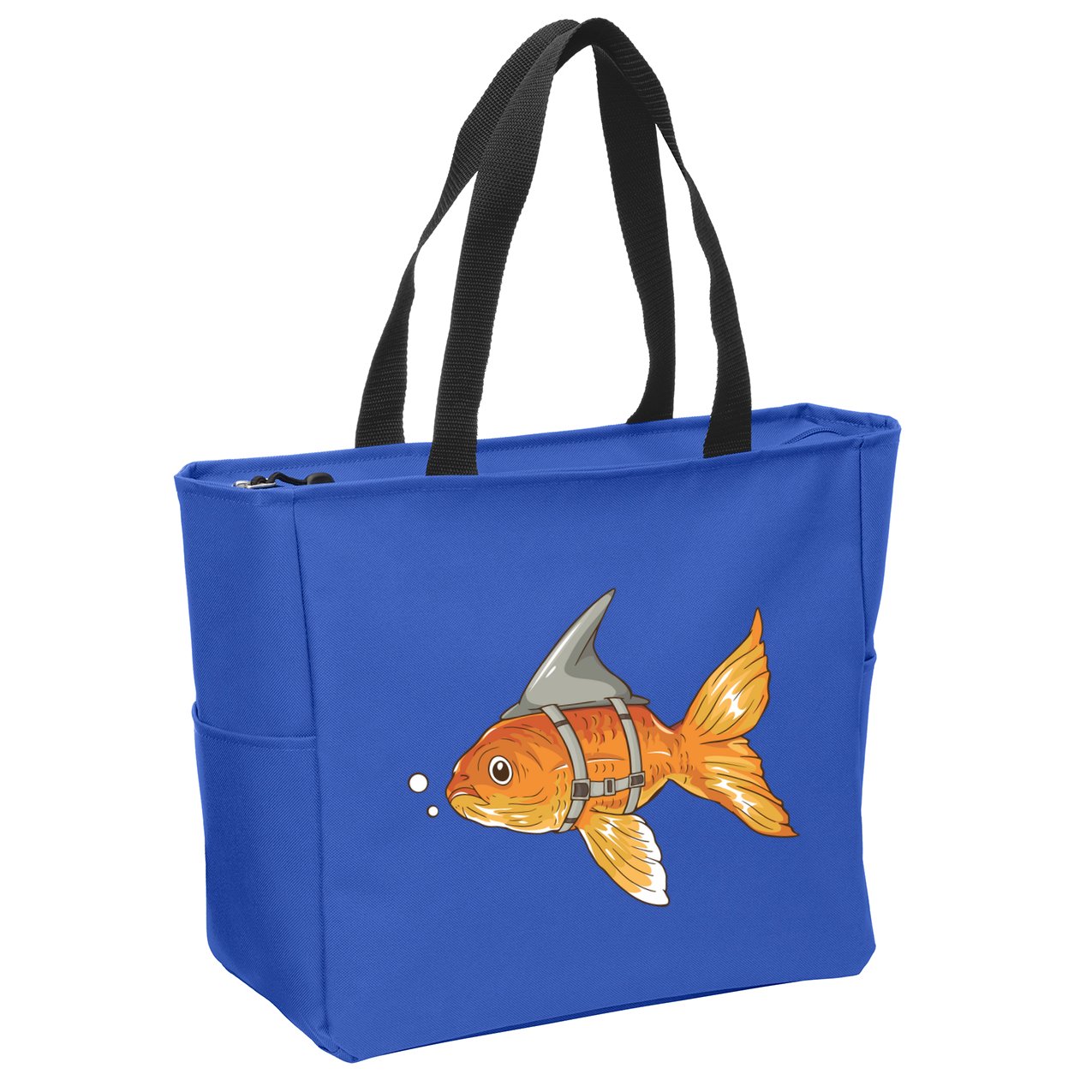 Wanna Be Shark Funny Fish Zip Tote Bag